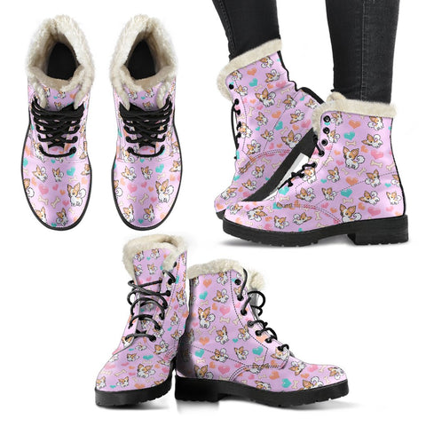 Image of Colorful Pink Chihuahua Vegan Leather Classic Boot,Custom Boots,Boho Chic boots,Combat Style Boots,Rain Boots,Hippie,Combat Style Boots