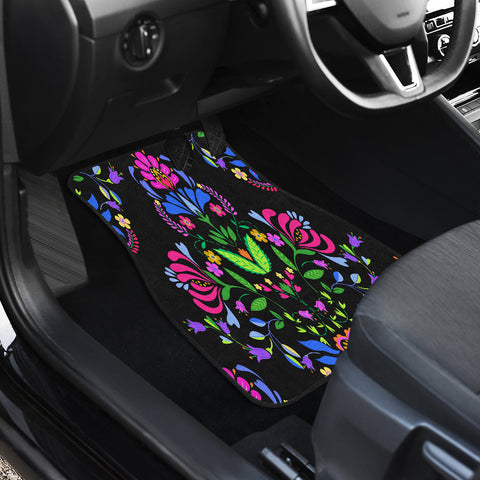 Image of Colorful floral flowers pattern Car Mats Back/Front, Floor Mats Set, Car