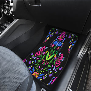 Colorful floral flowers pattern Car Mats Back/Front, Floor Mats Set, Car