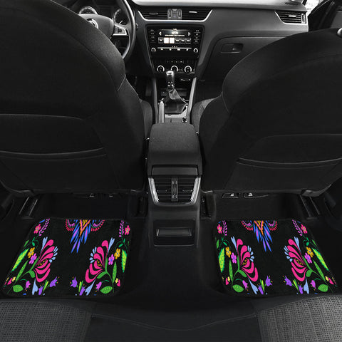 Image of Colorful floral flowers pattern Car Mats Back/Front, Floor Mats Set, Car