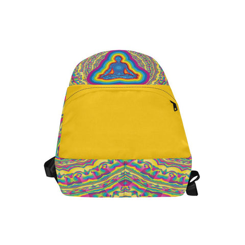 Image of Colorful Psychedelic Yogi Unisex Backpack, Bookbag,Multi colored,Bright,Psychedelic,Rucksack