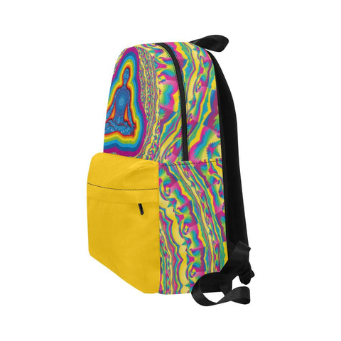 Image of Colorful Psychedelic Yogi Unisex Backpack, Bookbag,Multi colored,Bright,Psychedelic,Rucksack