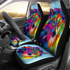 Colorful Rainbow Wolf Car Seat Covers,Car Seat Covers Pair,Car Seat Protector,Car Accessory,Front Seat Covers,Seat Cover for Car