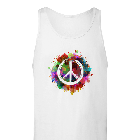 Image of Colorful Spray Paint Peace Multicolored Sign Premium Unisex Tank Top, Graphic