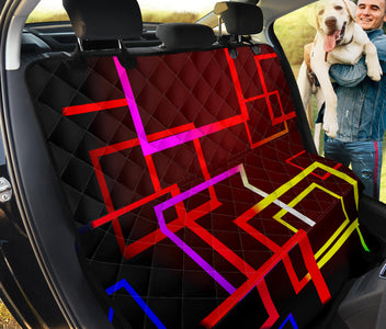 Colorful Square Pattern Design - Vibrant Car Back Seat Pet Covers, Abstract Art Backseat Protector, Stylish Car Accessories