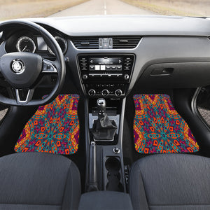 Colorful Star Mandala Car Mats Back/Front, Floor Mats Set, Car Accessories