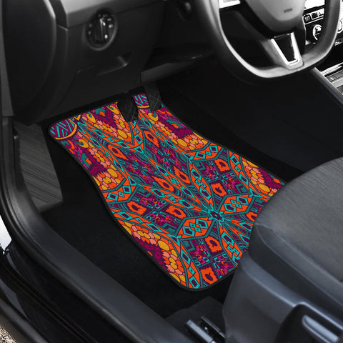 Image of Colorful Star Mandala Car Mats Back/Front, Floor Mats Set, Car Accessories