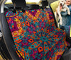 Colorful Star Mandala Pattern , Vibrant Car Back Seat Pet Covers, Abstract Art