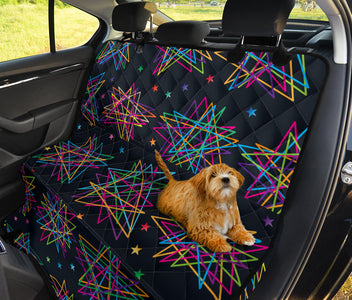 Stars Space Black Design , Colorful Car Back Seat Pet Covers, Vibrant Backseat
