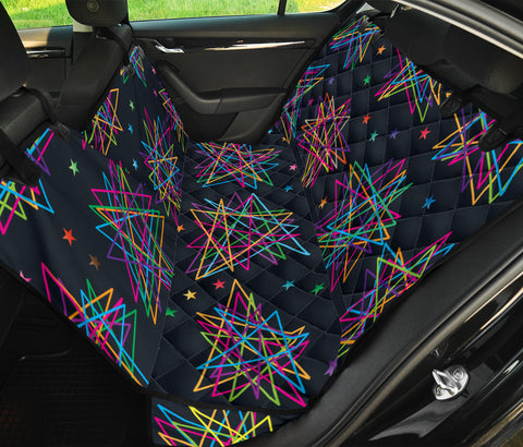 Image of Stars Space Black Design , Colorful Car Back Seat Pet Covers, Vibrant Backseat