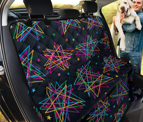 Image of Stars Space Black Design , Colorful Car Back Seat Pet Covers, Vibrant Backseat