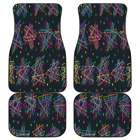 Image of Colorful Stars Space Black Car Mats Back/Front, Floor Mats Set, Car Accessories
