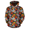 Colorful Sugar Skull Hoodie Fashion Wear,Fashion Clothes,Handmade Hoodie,Floral,Pullover Hoodie,Hooded Sweatshirt,Hoodie Sweatshirt