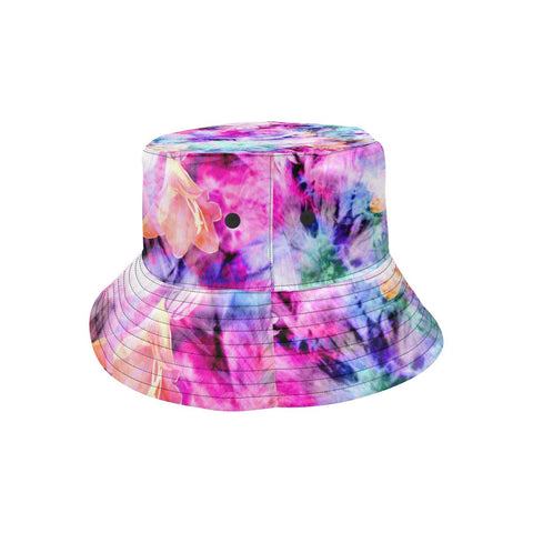 Image of Colorful Flower Tie Dye Multicolored Breathable Head Gear, Sun Block, Fishing