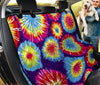 Psychedelic Tie,Dye Back Seat Pet Cover, Vibrant Abstract Hippie Art, Car Seat