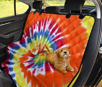 Colorful Spiral Tie,Dye Pet Car Seat Covers, Backseat Protector, Abstract Art