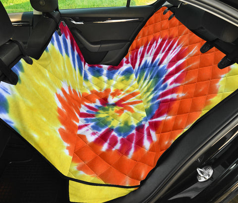 Image of Colorful Spiral Tie,Dye Pet Car Seat Covers, Backseat Protector, Abstract Art