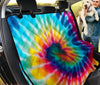 Hippie Tie,Dye Spiral Car Back Seat Cover, Abstract Art Pet Protector, Groovy