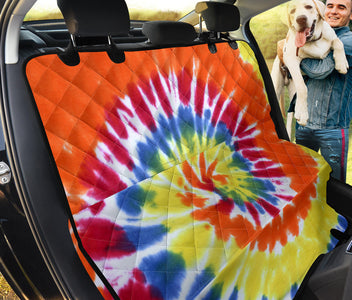 Colorful Spiral Tie,Dye Pet Car Seat Covers, Backseat Protector, Abstract Art