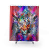 Colorful Tiger Burst Multicolored Shower Curtains, Water Proof Bath Decor | Spa