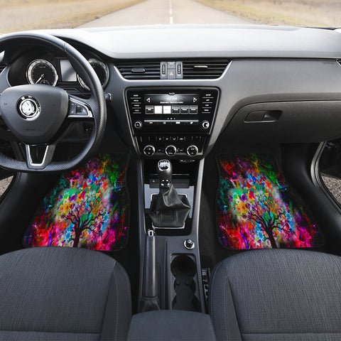 Image of Colorful Tree with butterflies Car Mats Back/Front, Floor Mats Set, Car
