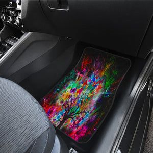 Colorful Tree with butterflies Car Mats Back/Front, Floor Mats Set, Car