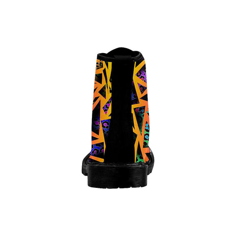 Image of Colorful Triangular Animal Print Womens Boots, Rain Boots,Hippie,Combat Style Boots,Emo Punk Boots