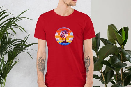 Colorful Tropical Palm Trees Unisex T,Shirt, Mens, Womens, Short Sleeve Shirt,