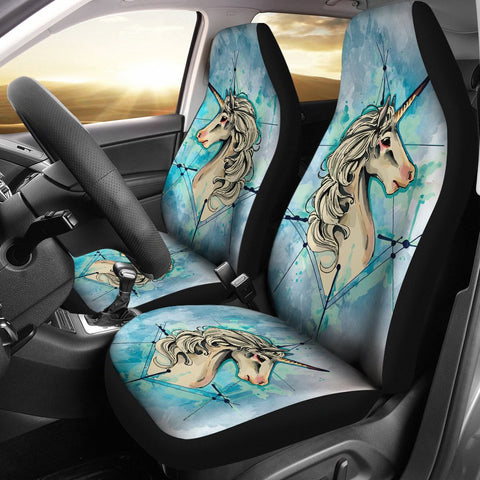 Image of Colorful Unicorn Car Seat Covers,Car Seat Covers Pair,Car Seat Protector,Car Accessory,Front Seat Covers,Seat Cover for Car