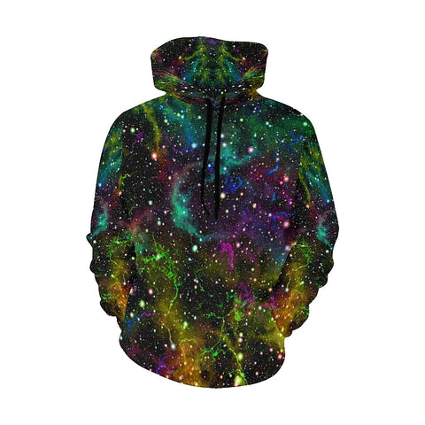 Image of Colorful Universe,Outer Space,Bright Colorful, Hippie,Hoodie,Custom Printed, Colorful Feathers, Fashion Boots