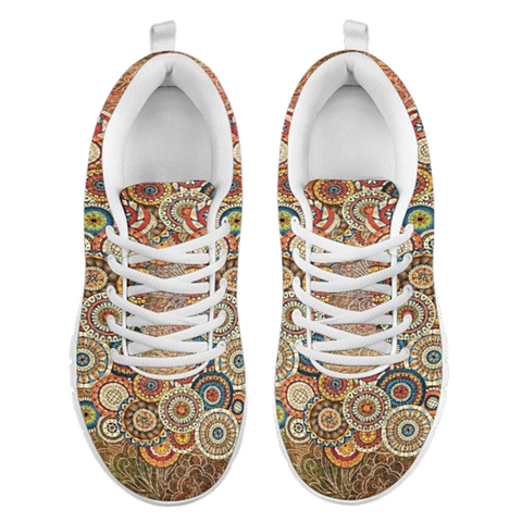 Image of Colorful Vintage Paisley Athletic Sneakers,Kicks Sports Wear, Kids Shoes, Custom Shoes, Shoes Womens, Low Top Shoes, Top Shoes,Running Shoes