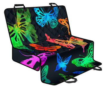 Vibrant Watercolor Butterfly Back Seat Pet Covers, Abstract Art Design, Car Seat