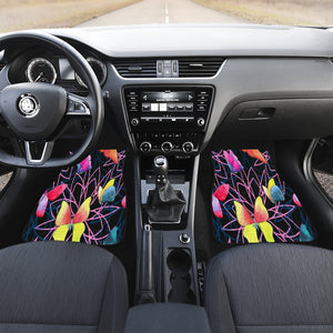 Colorful Watercolor Butterfly Car Mats Back/Front, Floor Mats Set, Car