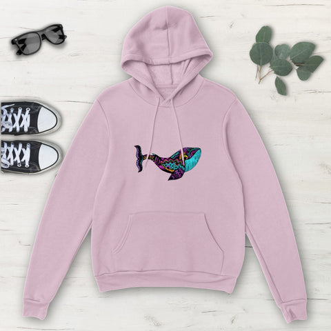Image of Colorful Whale Multicolored Classic Unisex Pullover Hoodie, Mens, Womens, Hoodie