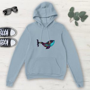 Colorful Whale Multicolored Classic Unisex Pullover Hoodie, Mens, Womens, Hoodie