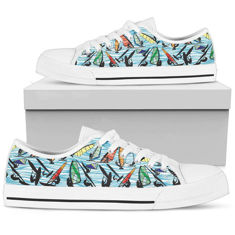 Image of Colorful Windsurfing Canvas Shoes,High Quality, Streetwear, Multi Colored, Spiritual, Hippie, Low Tops Sneaker,Bright Colorful,Mandala shoes