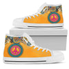 Colorful Yellow Peace Mandala Canvas Shoes,High Quality,Spiritual,High Tops Sneaker,Hippie,Streetwear,All Star,Custom Shoes,Womens High Top