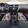 Colorful Zebra Print Car Mats Back/Front, Floor Mats Set, Car Accessories