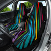 Zebra Animal Print Car Seat Covers, Colorful Front Seat Protectors Pair,