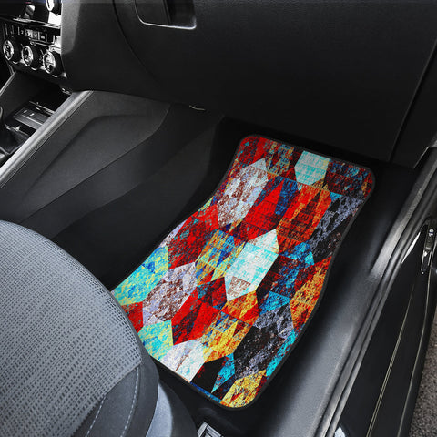 Image of Colorful abstract Artistic pattern Car Mats Back/Front, Floor Mats Set, Car