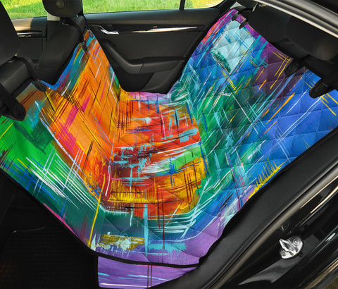 Image of Colorful Abstract Art Painting , Vibrant Car Back Seat Pet Covers, Backseat