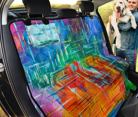 Image of Colorful Abstract Art Painting , Vibrant Car Back Seat Pet Covers, Backseat