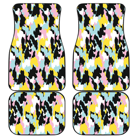 Image of Colorful abstract camouflage Car Mats Back/Front, Floor Mats Set, Car