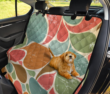 Colorful Retro Abstract Pattern , Vibrant Car Back Seat Pet Covers, Backseat