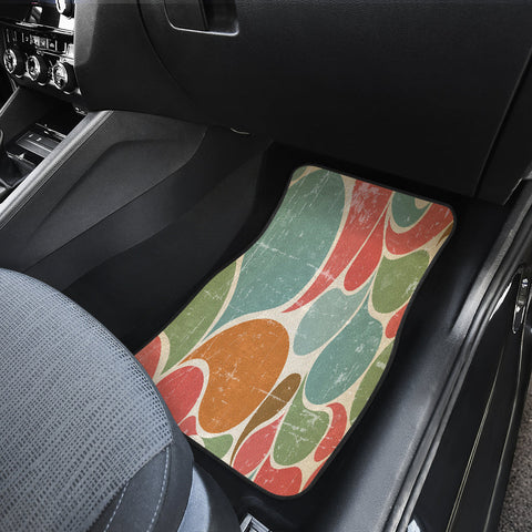 Image of Colorful abstract retro pattern Car Mats Back/Front, Floor Mats Set, Car