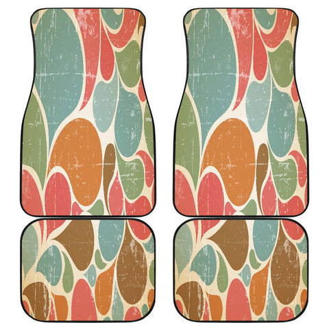 Image of Colorful abstract retro pattern Car Mats Back/Front, Floor Mats Set, Car
