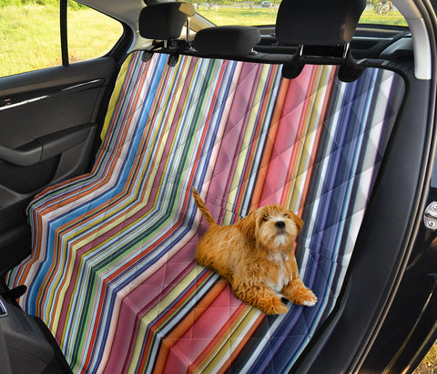 Image of Colorful Abstract Stripes Design , Vibrant Car Back Seat Pet Covers, Backseat