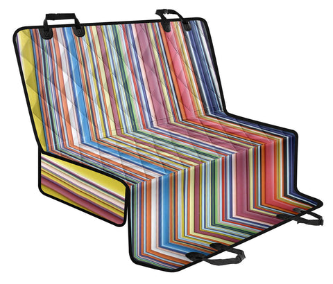 Image of Colorful Abstract Stripes Design , Vibrant Car Back Seat Pet Covers, Backseat