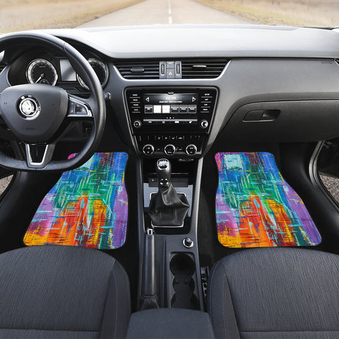 Image of Colorful art painting Car Mats Back/Front, Floor Mats Set, Car Accessories