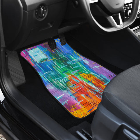 Image of Colorful art painting Car Mats Back/Front, Floor Mats Set, Car Accessories